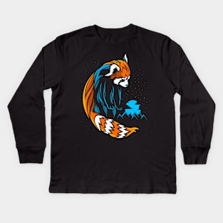 Tribal Red Panda Kids Long Sleeve T-Shirt